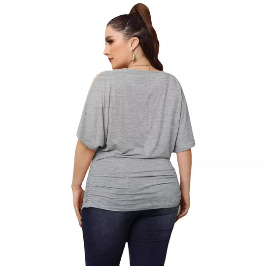 Damen legere Bluse mit Faltenwurf EB