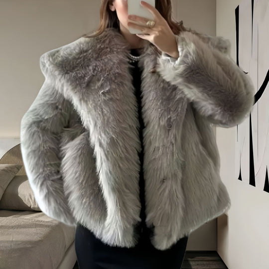 Damen kuschelige Pelzjacke EB