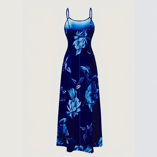Damen Maxikleid mit floralem Muster und schmalen Trägern EB