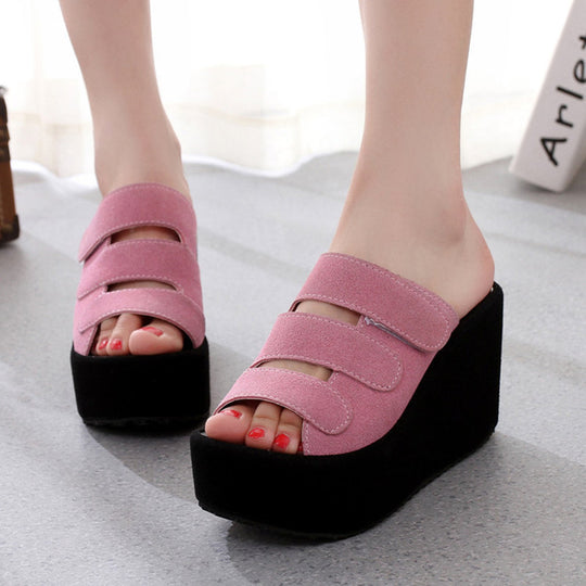 Damen Wedge-Pantoletten mit modischem Riemendesign und komfortablem Fußbett EB