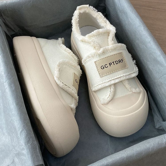 Damen modische Sneakers mit bequemem Klettverschluss und schaumstoffgepolsterter Sohle EB