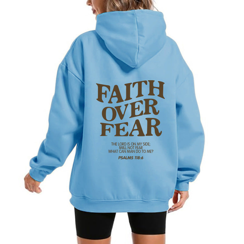 Damen Kapuzensweater mit motivierendem Schriftzug und bequemem Schnitt EB
