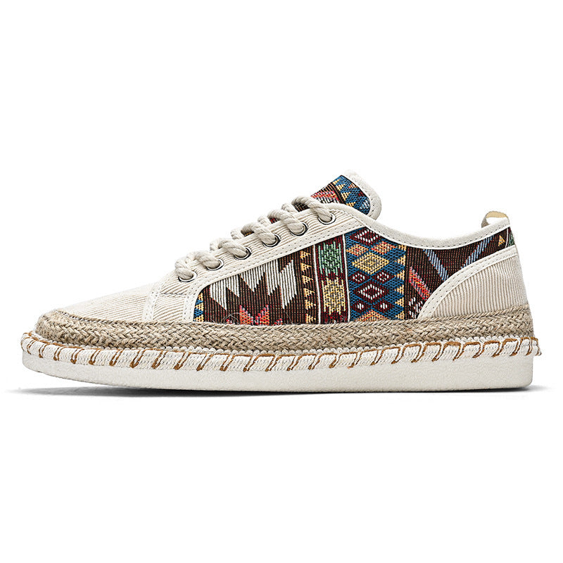 Damen Espadrilles-Sneaker mit exotischem Musterdruck und modischer Kordelsohle EB
