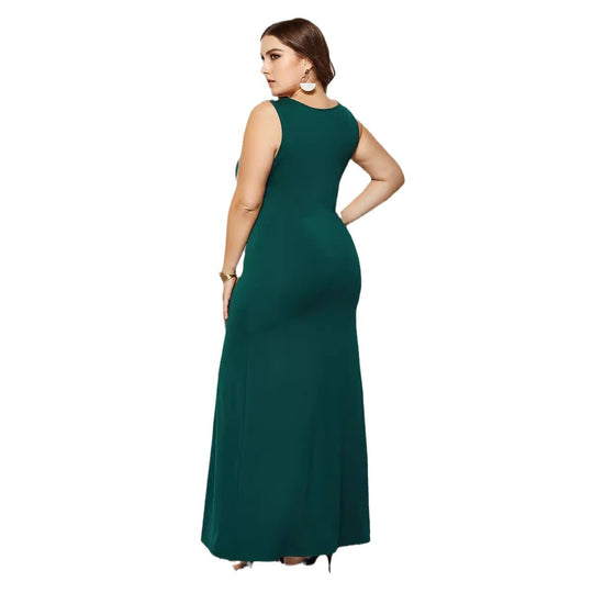 Damen figurbetontes Maxikleid mit klassischen Details EB