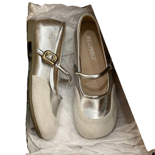 Damen elegante Ballerinas mit modischer Schnallenverzierung EB