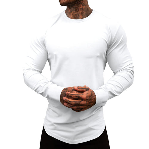 Herren Langarmshirt aus weichem Baumwollmix mit modernem Schnitt und Rundhalsausschnitt EB
