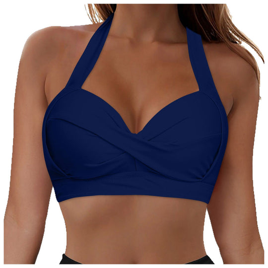 Damen Modisches Bikinioberteil mit Wickeldesign EB