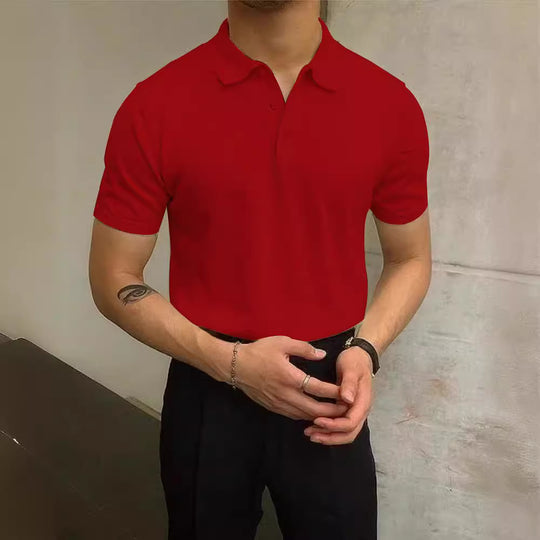 Herren Polo-Shirt aus atmungsaktiver Baumwolle mit elegantem Kragen EB