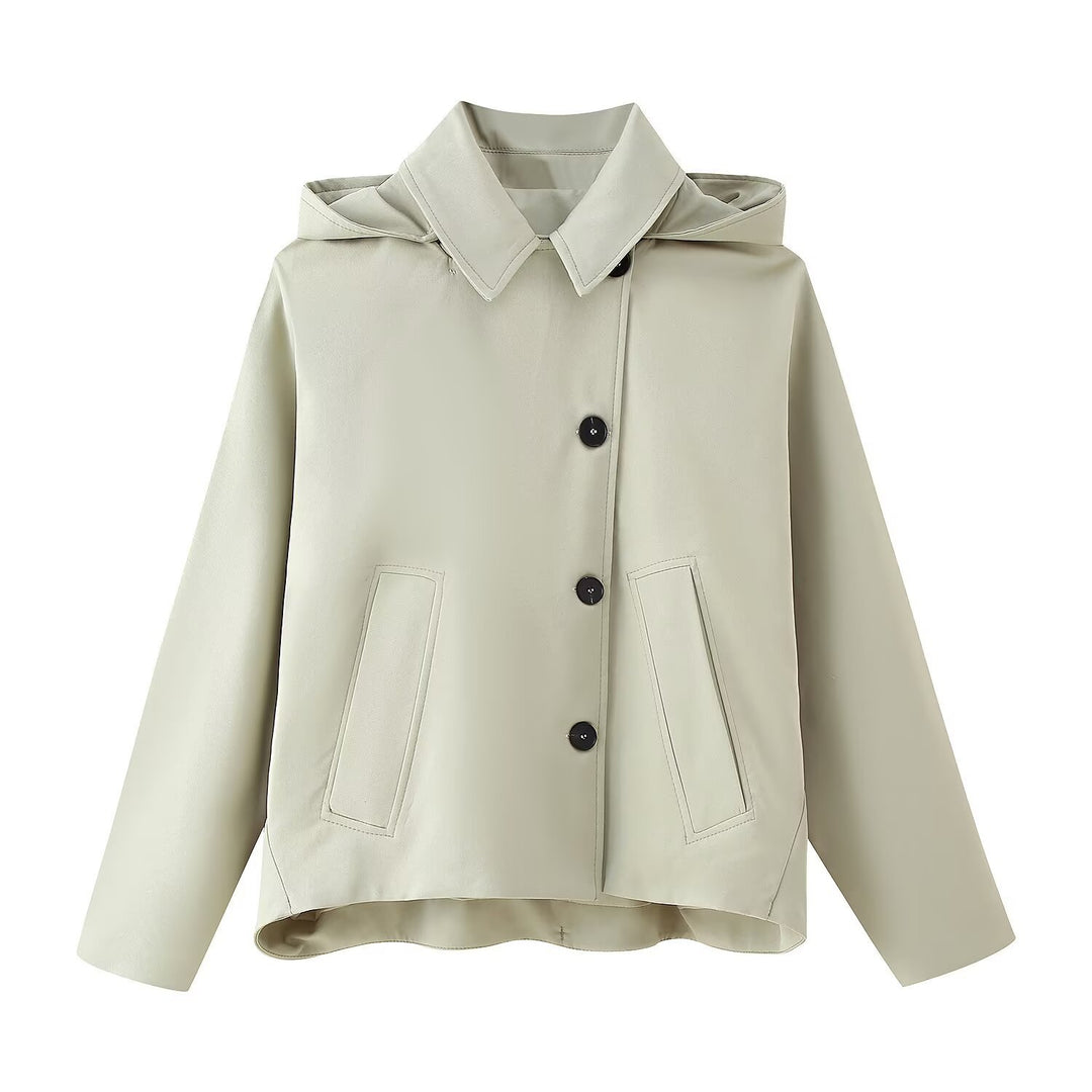 Damen Übergangsjacke mit Kapuze und praktischen Taschen EB
