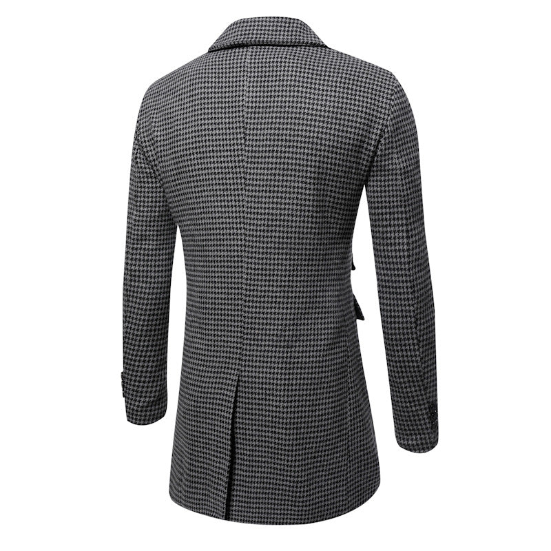 Herren eleganter Karoblazer mit doppelter Knopfleiste und stylischem Innenfutter EB