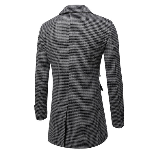 Herren eleganter Karoblazer mit doppelter Knopfleiste und stylischem Innenfutter EB