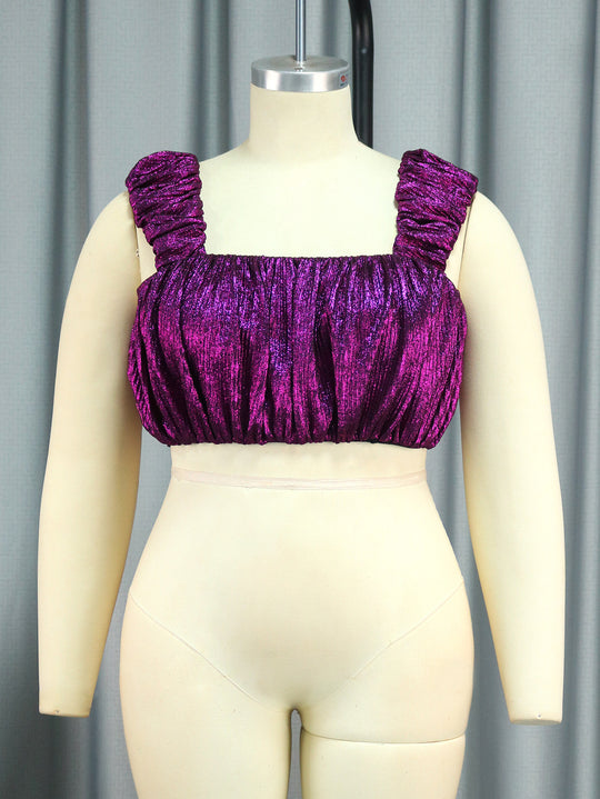 Damen Glitzerndes Bustier mit Rüschendetails EB