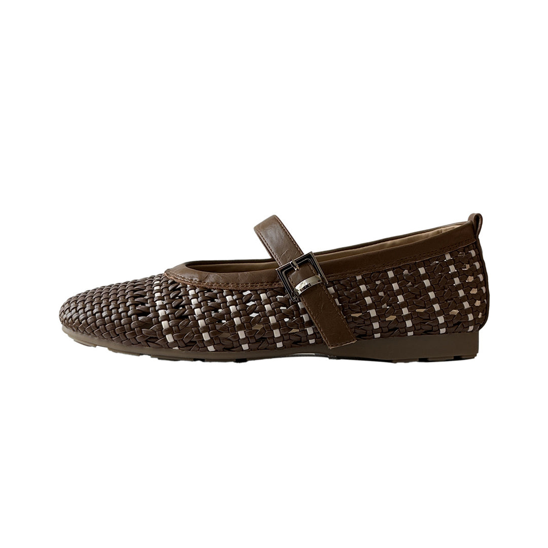 Damen Komfortable Sandalen mit modischem Flechtmuster und hochwertiger Schnalle EB