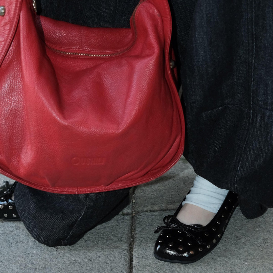 Damen elegante Ballerinas mit modischem Nieten-Detail EB