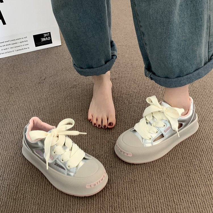 Damen modische Sneakers mit atmungsaktiver Mesh-Oberfläche und dämpfender Sohle EB