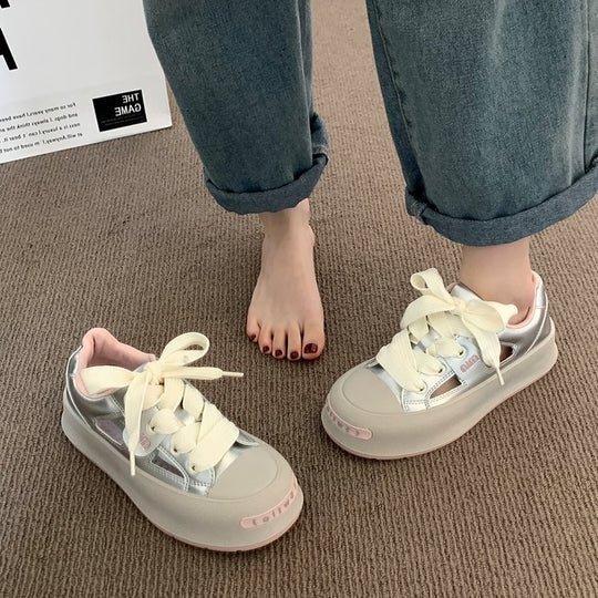 Damen modische Sneakers mit atmungsaktiver Mesh-Oberfläche und dämpfender Sohle EB