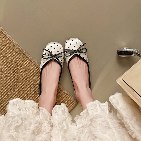 Damen Elegante Ballerinas mit verspieltem Punktedesign und komfortablem Innenfutter EB