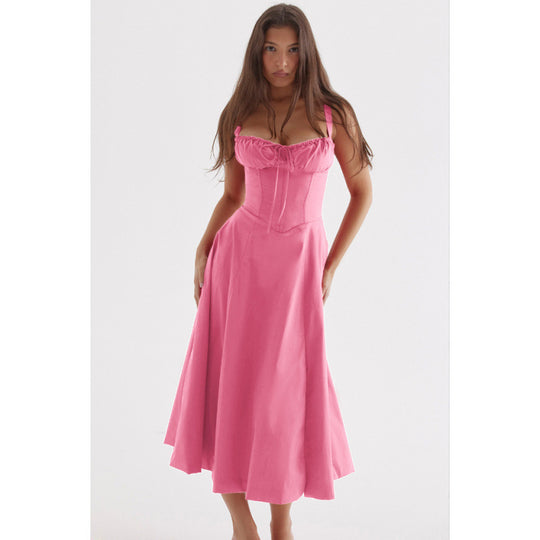 Damen Maxikleid mit floralem Design und elegantem Schlitz EB