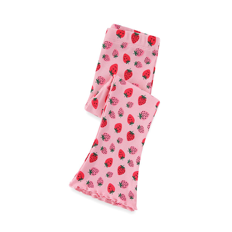 Mädchen Leggings mit fröhlichem Erdbeer-Muster EB