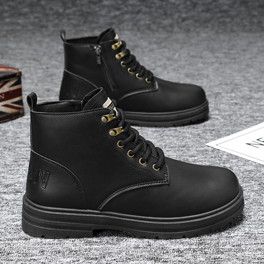 Herren Lederboots mit rutschfester Sohle und modischem Design EB