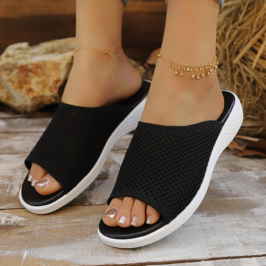 Damen Bequeme Mesh-Pantoletten mit rutschfester Sohle EB