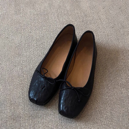 Damen Ballerinas mit eleganter Schleifenverzierung und weichem Leder EB
