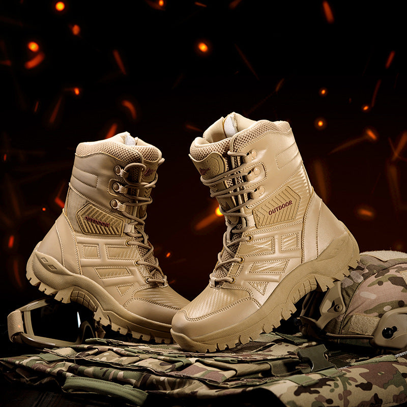 Herren Tactical Stiefel mit seitlichem Reißverschluss und hochgezogenem Knöchelschutz EB