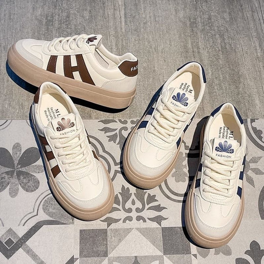 Damen Modische Plateau Sneakers mit klassischem Design und komfortabler Sohle EB