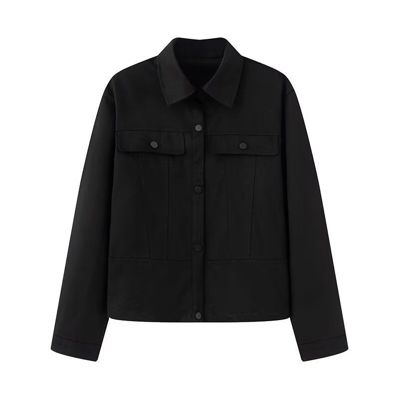 Damen modische Utility-Jacke mit großen Taschen und trendigem Schnitt EB