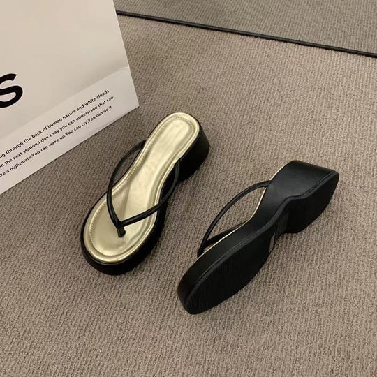 Damen komfortable Zehentrenner-Sandalen mit stützendem Plateau EB