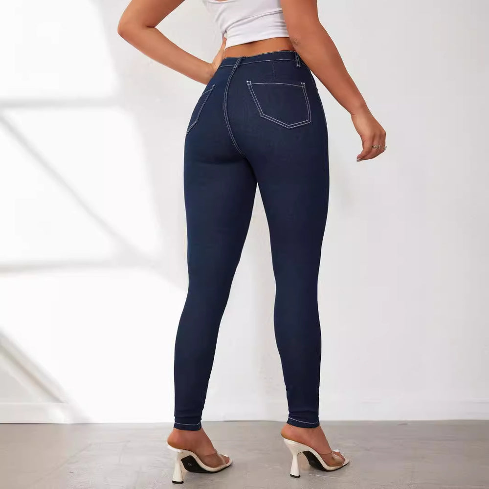Damen High-Waist Skinny Jeans mit figurbetontem Schnitt EB