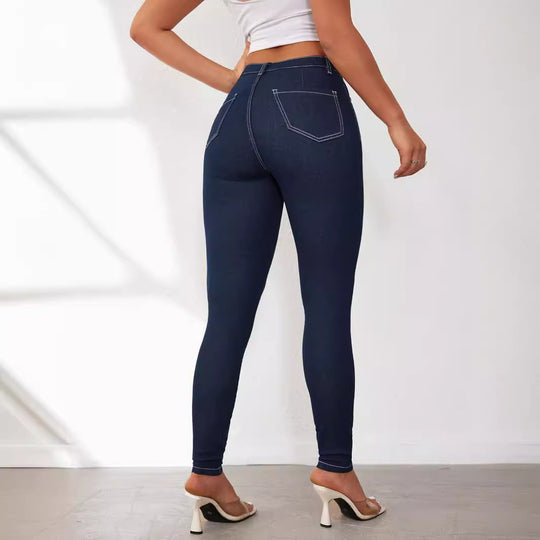 Damen High-Waist Skinny Jeans mit figurbetontem Schnitt EB