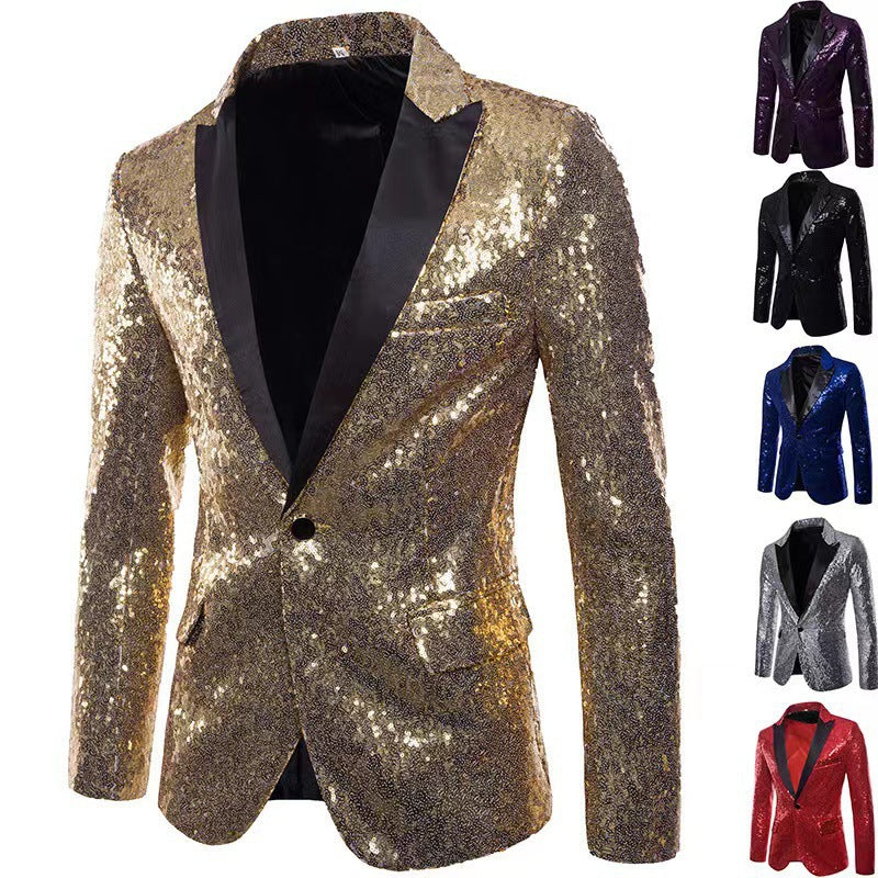 Herren schimmernder Pailletten Blazer EB