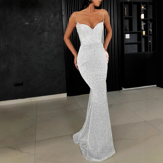 Damen Funkelndes Abendkleid im Sleek-Design EB