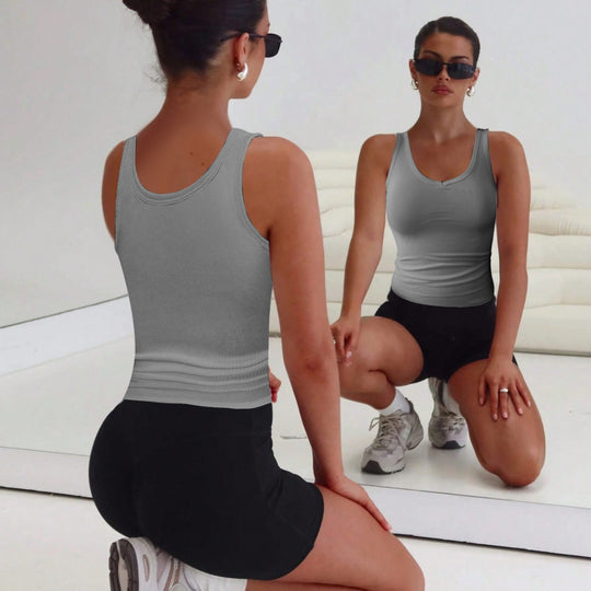 Damen figurbetontes V-Ausschnitt Tanktop Set EB