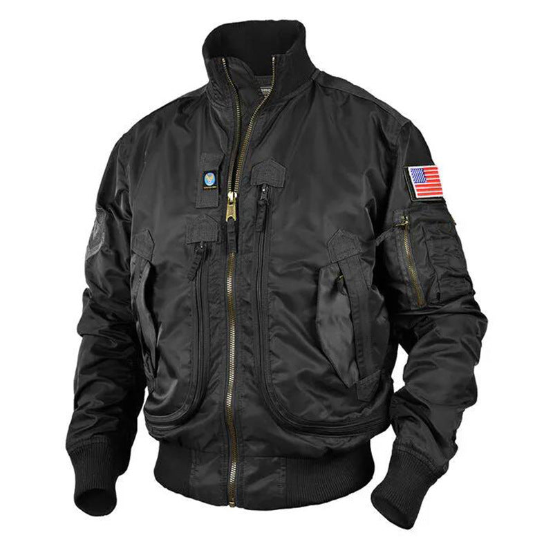 Herren nan klassische Bomberjacke im Fliegerstil mit Thermofutter Utility-Taschen und Rippbündchen EB