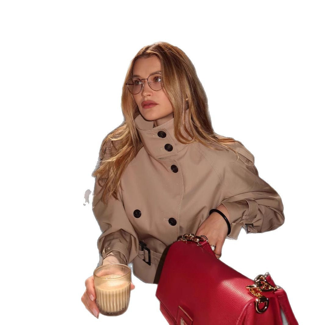 Damen modischer Trenchcoat mit innovativem Schnitt und praktischen Details EB