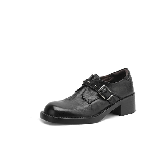 Damen modische Plateau-Schuhe mit dekorativen Riemen und komfortablem Blockabsatz EB