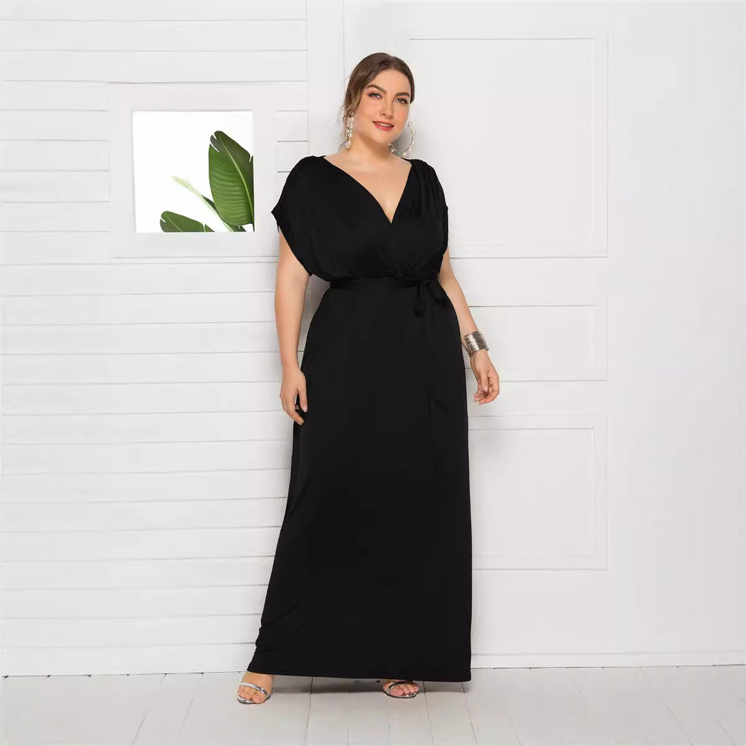 Damen Maxikleid mit raffiniertem Wickeldesign EB