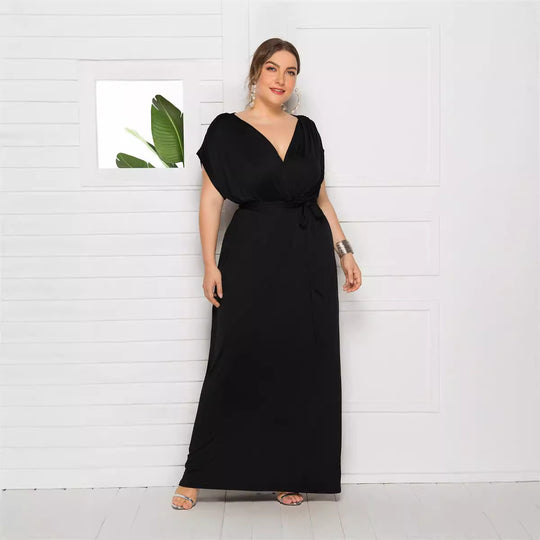 Damen Maxikleid mit raffiniertem Wickeldesign EB