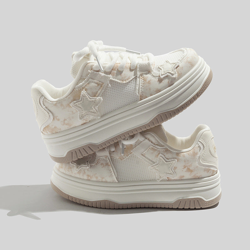 Damen Sneakers im sportlichen Style mit dekorativem Sternen-Muster und atmungsaktiven Obermaterialien EB