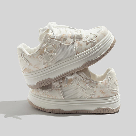 Damen Sneakers im sportlichen Style mit dekorativem Sternen-Muster und atmungsaktiven Obermaterialien EB