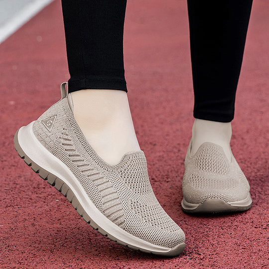 Damen Komfortable Slip-On Sneakers mit atmungsaktivem Obermaterial und dämpfender Sohle EB
