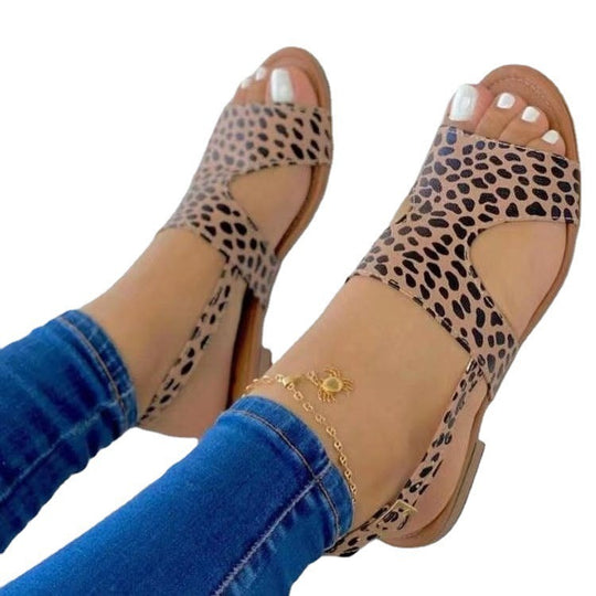 Damen Offene Sandalen mit modischem Riemendesign und komfortablem Fußbett EB