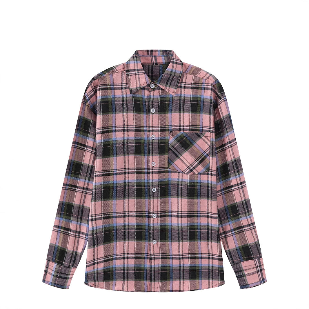 Damen modisches und bequemes Flanellhemd mit kariertem Muster EB