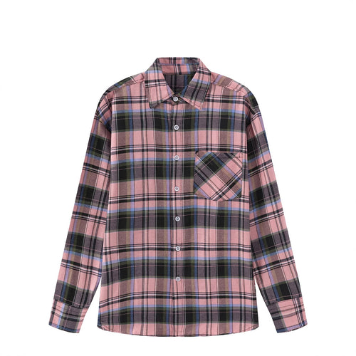Damen modisches und bequemes Flanellhemd mit kariertem Muster EB