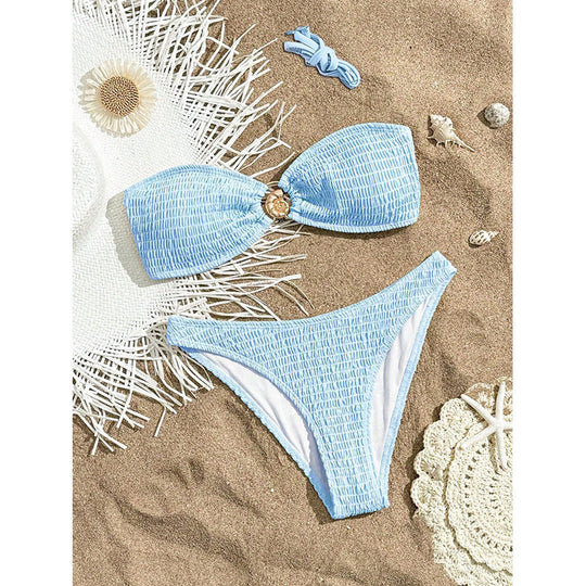 Damen Bandeau-Bikini mit geschmeidigem Rüschendesign EB