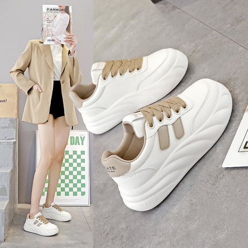 Damen Komfortable Plateau Sneakers mit modernem Design und atmungsaktiver Sohle EB