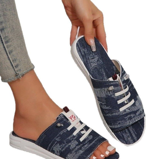 Damen Freizeitschuhe mit modischem Offene Zehen Bereich EB