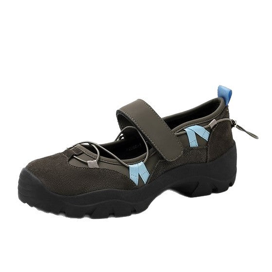 Damen Sportliche Ballerinas mit verstellbarem Riemen und rutschfester Sohle EB